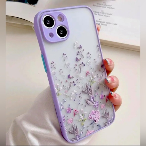 IPhone SE Matte Lavender Purple Floral Case, Hard Shell, Pretty - Picture 1 of 2